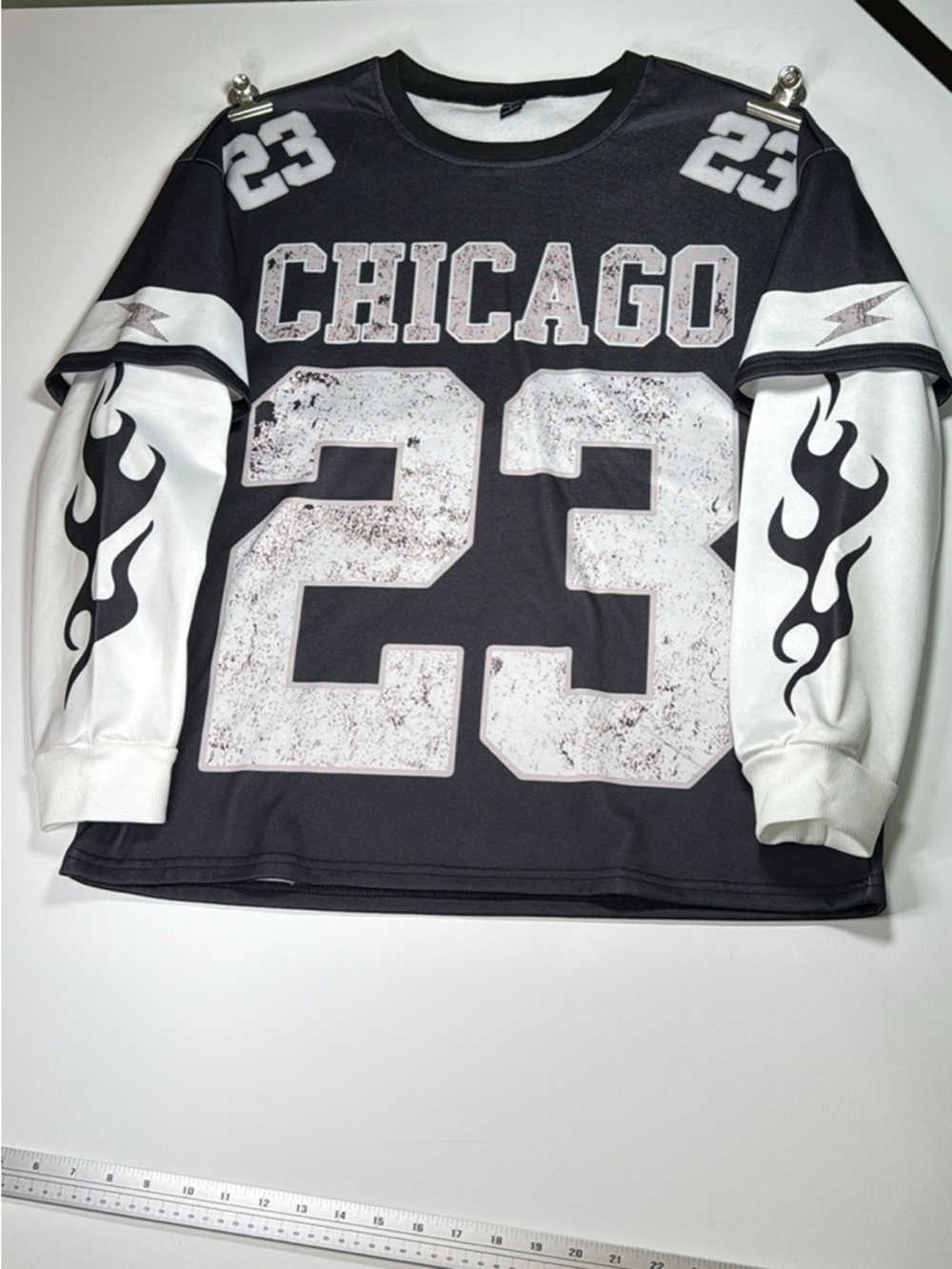 NFINITY Black & White Crewneck Tag Detail Tee Chicago 23